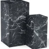 Adele - Sæt af sideborde/piedestaler i sort marmorprint