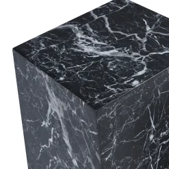 Adele - Sæt af sideborde/piedestaler i sort marmorprint
