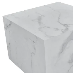 Adele - Sæt af sofaborde i hvidt marmorprint