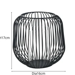 Aja sort metal lanterne 17 cm