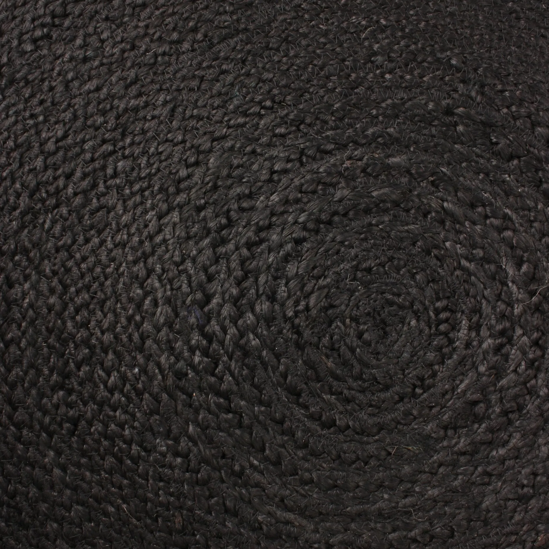 Alex rundt tæppe - Sort jute Ø150 cm