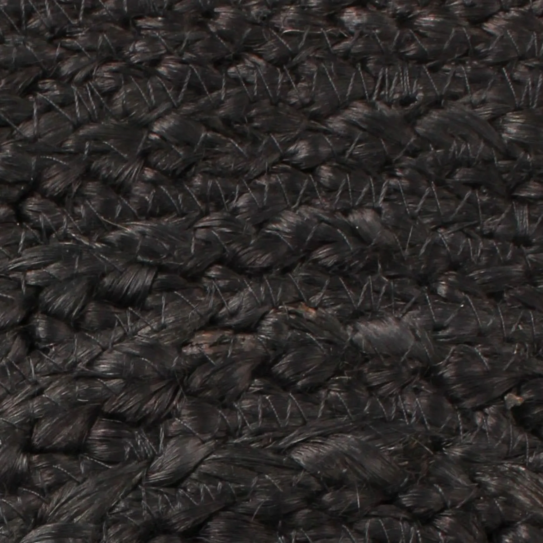 Alex rundt tæppe - Sort jute Ø150 cm