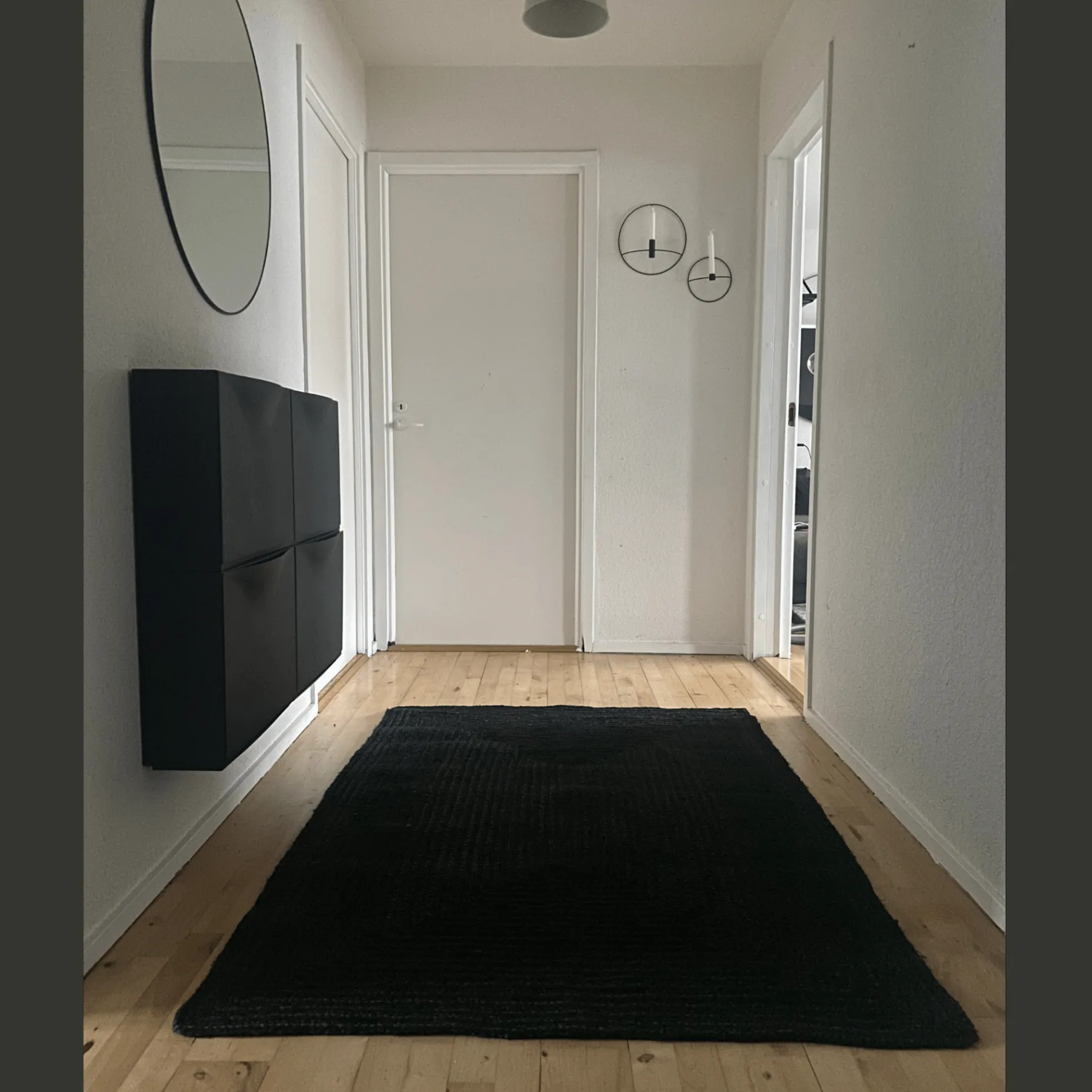 Alex tæppe - Sort jute 180x120