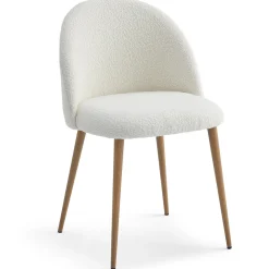 Alicia spisebordsstol - Hvidt boucle stof