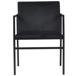 Allie spisebordsstol - Sort velour med armlæn