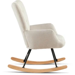 Allison gyngestol med armlæn - beige tekstil