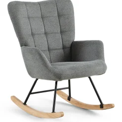 Allison gyngestol med armlæn - grå tekstil