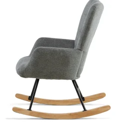 Allison gyngestol med armlæn - grå tekstil