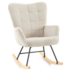 Allison gyngestol med armlæn - beige fløjl