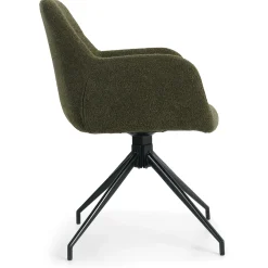 Amanda Spisebordsstol - Grøn Boucle Med Drejefunktion 360 Grader