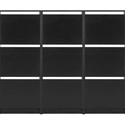 Amy skoskab - Sortlakeret træ med 9 låger