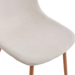 Anna spisebordsstol - beige tekstil med egelook