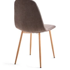 Anna spisebordsstol - brun tekstil med egelook