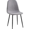 Anna spisebordsstol - Grå tekstil med sorte ben