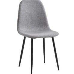 Anna spisebordsstol - Grå tekstil med sorte ben