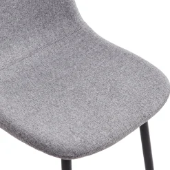 Anna spisebordsstol - Grå tekstil med sorte ben