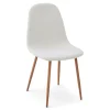 Anna spisebordsstol - hvid boucle med ben i egelook