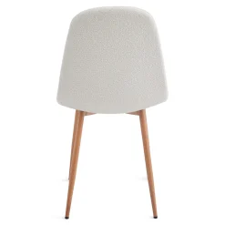 Anna spisebordsstol - hvid boucle med ben i egelook