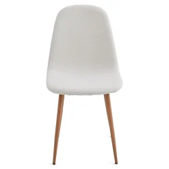 Anna spisebordsstol - hvid boucle med ben i egelook