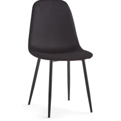 Anna spisebordsstol - polstret sort velour