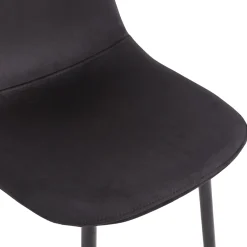 Anna spisebordsstol - polstret sort velour