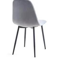 Anna spisebordsstol - polstret grå velour