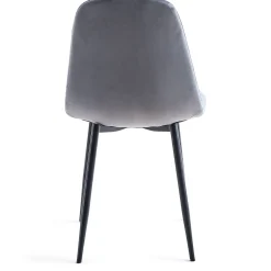 Anna spisebordsstol - polstret grå velour