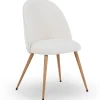 Annika spisebordsstol - Hvidt boucle stof med ben i egetræslook