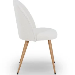 Annika spisebordsstol - Hvidt boucle stof med ben i egetræslook