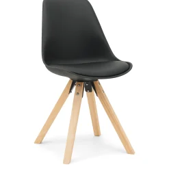 Aria spisebordsstol sort med træben