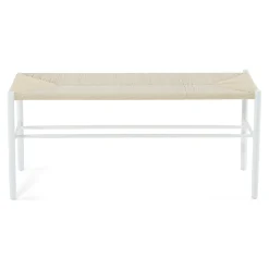 Bella bænk - Hvid med fletsæde