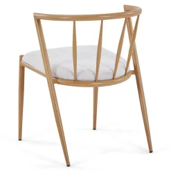 Bella spisebordsstol - Egelook med beige polstret sæde