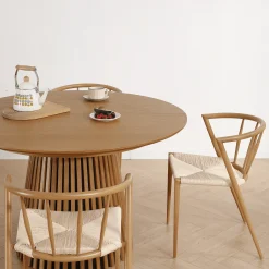 Bella spisebordsstol - Egelook med fletsæde