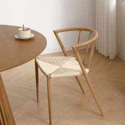 Bella spisebordsstol - Egelook med fletsæde