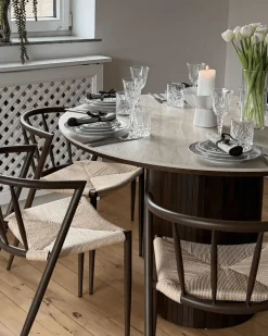 Bella spisebordsstol - Røget egelook med fletsæde