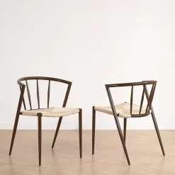 Bella spisebordsstol - Røget egelook med fletsæde