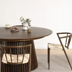 Bella spisebordsstol - Røget egelook med fletsæde