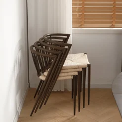 Bella spisebordsstol - Røget egelook med fletsæde