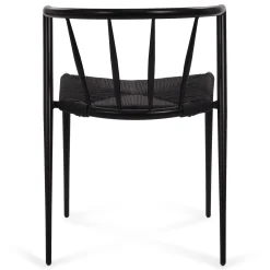 Bella spisebordsstol - Sort/sort med fletsæde