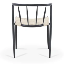 Bella spisebordsstol - Sort med fletsæde