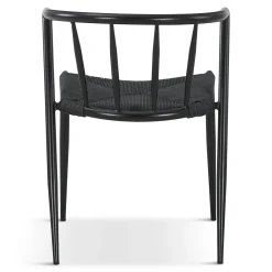 Bella spisebordsstol - Sort/sort med fletsæde