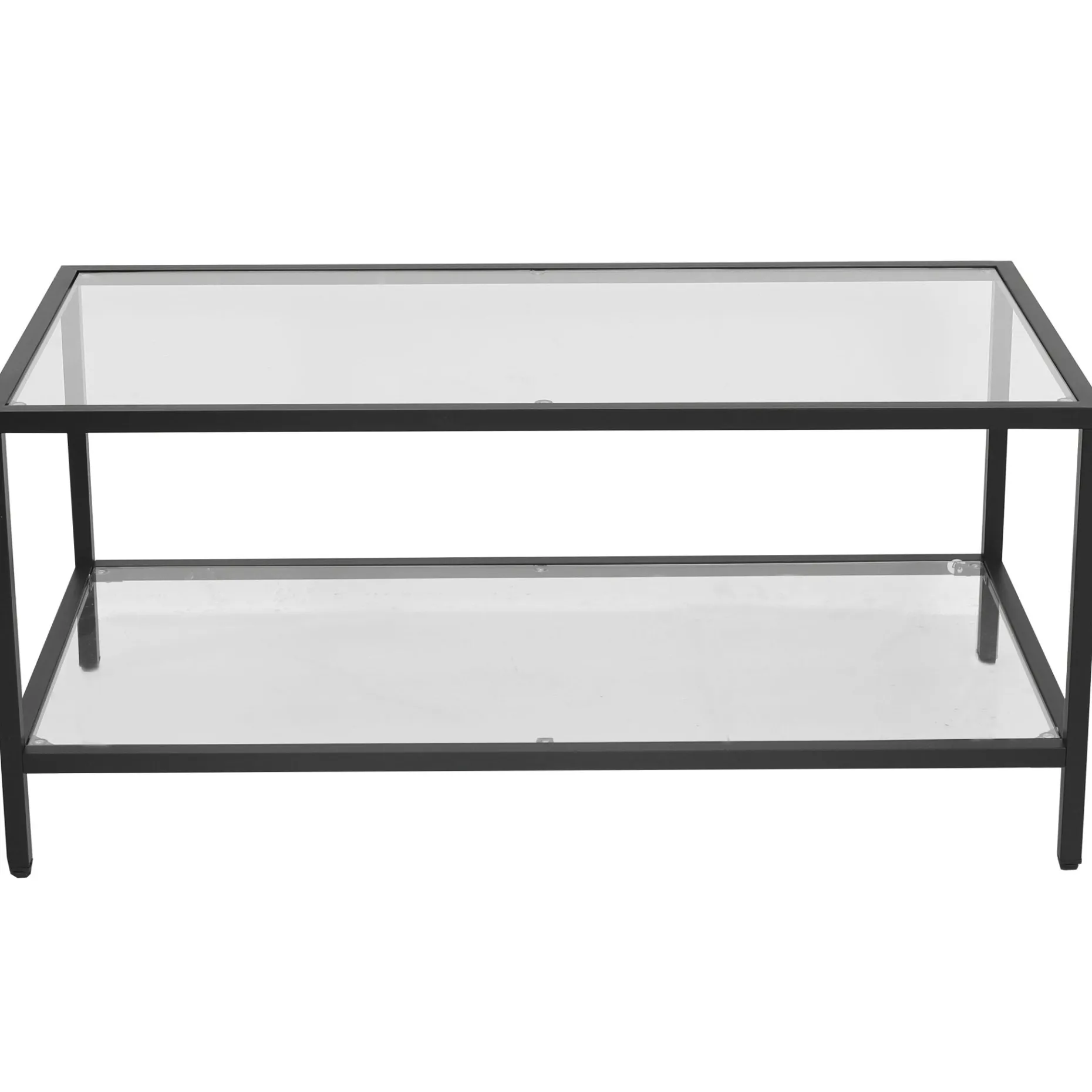 Bianca sort sofabord metalstel og glas - 100x50x40 cm