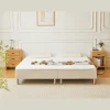 Boxmadras seng i beige 180x200 cm med 4 cm topmadras i PU-skum ekskl. ben
