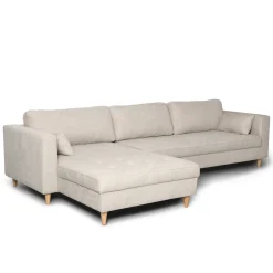 Brandy - Højrevendt og venstrevendt vendbar chaiselong sofa beige - L: 290  x D: 96 x H: 80 cm