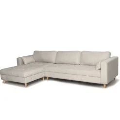 Brandy - Højrevendt og venstrevendt vendbar chaiselong sofa beige - L: 290  x D: 96 x H: 80 cm