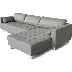 Brandy - Højrevendt og venstrevendt vendbar chaiselong sofa grå - L: 290  x D: 96 x H: 80 cm