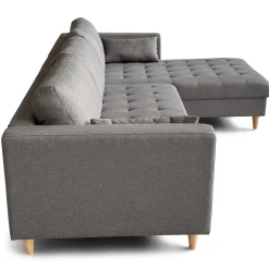 Brandy - Højrevendt og venstrevendt vendbar chaiselong sofa grå - L: 290  x D: 96 x H: 80 cm