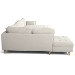 Brandy - højrevendt u-sofa i beige med chaiselong -  L: 366 x D: 211 x H: 80 cm