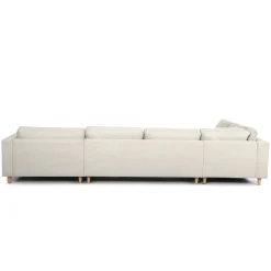 Brandy - højrevendt u-sofa i beige med chaiselong -  L: 366 x D: 211 x H: 80 cm