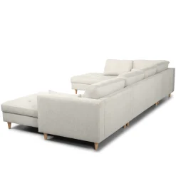 Brandy - højrevendt u-sofa i beige med chaiselong -  L: 366 x D: 211 x H: 80 cm